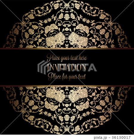 Vintage baroque Wedding Invitation template Vintage baroque Wedding Invitation template 36130017