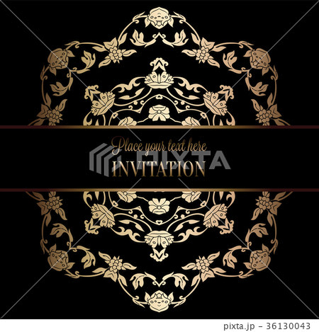 Vintage baroque Wedding Invitation template Vintage baroque Wedding Invitation template 36130043