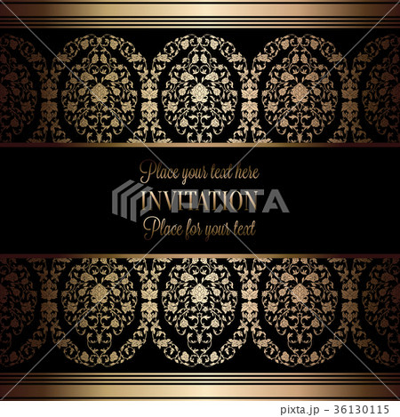 Vintage baroque Wedding Invitation template 36130115