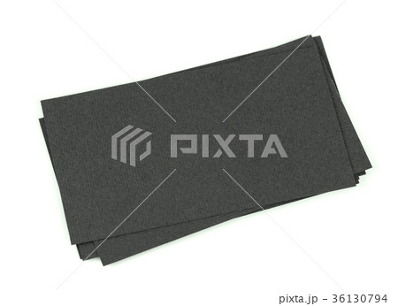 Mock up of black blank business cards fan stack 36130794