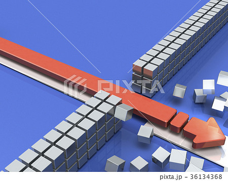 突破口を表すアブストラクト3DCGイラスト 36134368