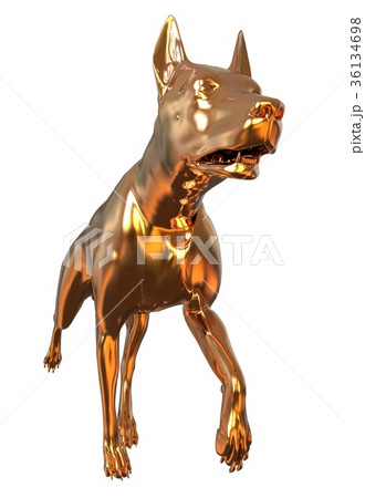 Golden Yellow Dog 3D Illustration Isolated On 36134698
