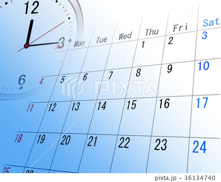 ビジネス カレンダー 時計 スケジュール 予定表 暦のイラスト素材