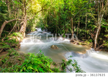 Beautiful Huay Mae Khamin waterfall in tropical 36137635