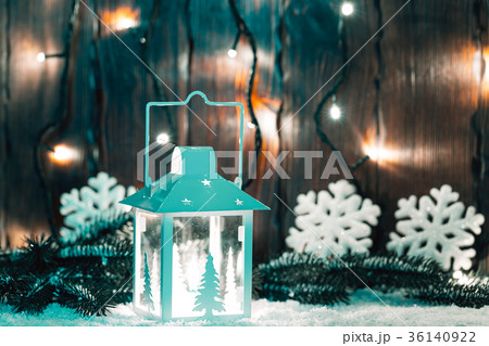 Christmas and New Year background with lantern Christmas and New Year background with lantern 36140922