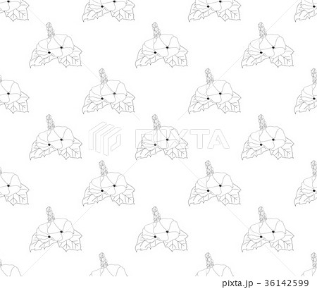 Hollyhock Seamless on White Background Hollyhock Seamless on White Background 36142599