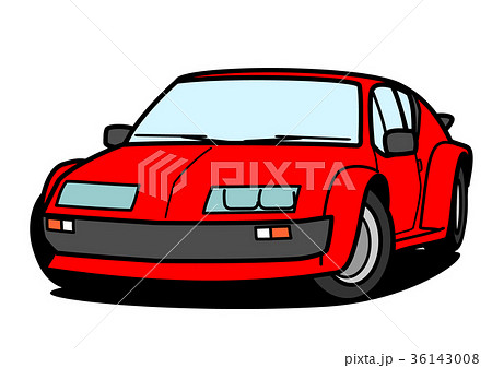 フレンチヒストリックスポーツカー 赤色 自動車イラスト 36143008