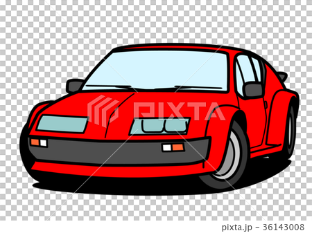 フレンチヒストリックスポーツカー 赤色 自動車イラスト 36143008