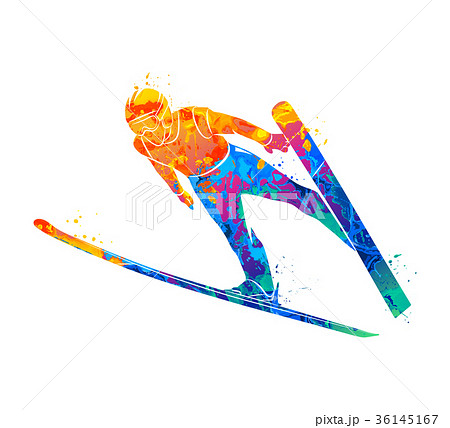 Jumping skier sport 36145167