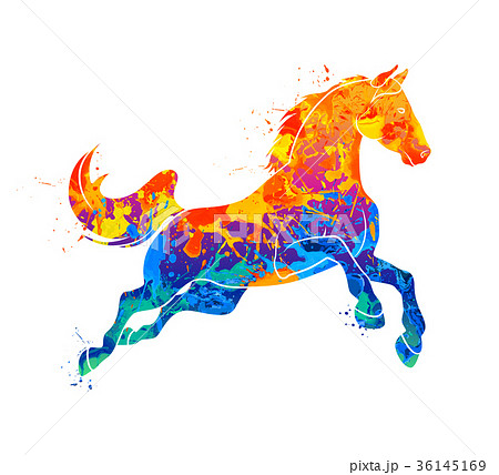 Galloping Horse Abstractのイラスト素材