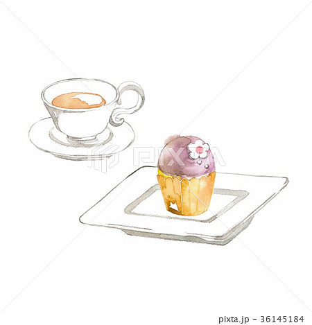 紅茶と紫のカップケーキ 紅茶と紫のカップケーキ 36145184