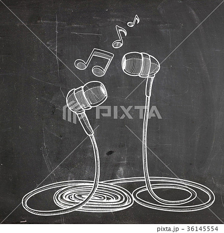 Headphones doodle sketch style vector illustration 36145554
