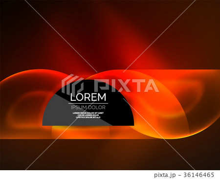 Round shapes, neon glowing trasparent elements 36146465