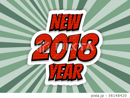 New Year 2018 greeting banner pop art 36148420