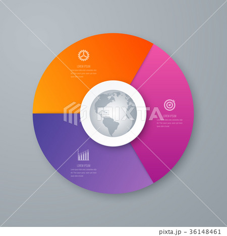 Infographics template 3 options with circle 36148461