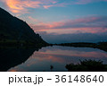Landscape on the shore of the lake in the 36148640