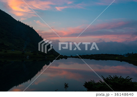 Landscape on the shore of the lake in the Landscape on the shore of the lake in the 36148640