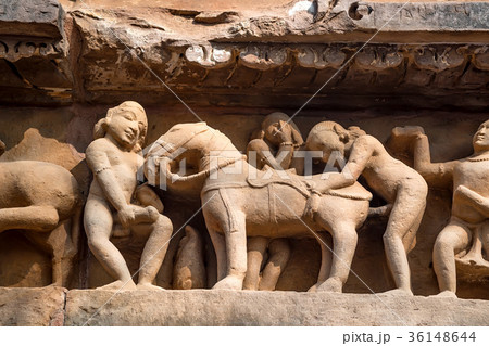 Close up erotic stone carving in Lakshman Temple Close up erotic stone carving in Lakshman Temple 36148644