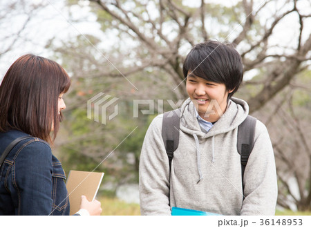 立ち話をしている学生 36148953