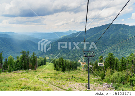 View from Kokuya Mountain and Chairlift. Altai View from Kokuya Mountain and Chairlift. Altai 36153173
