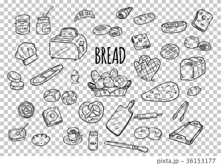 パン関連のイラストセットのイラスト素材