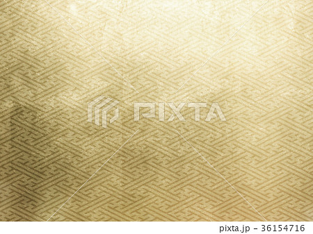 紗綾形 箔 金(背景素材) 紗綾形 箔 金(背景素材) 36154716