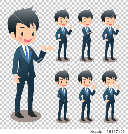 Young men office workers in suits set - Stock Illustration [36157196] -  PIXTA