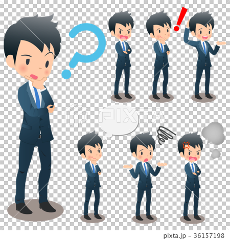 Young men office workers in suits set Young men office workers in suits set 36157198