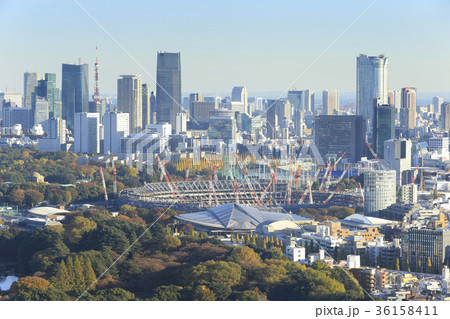 建設中の新国立競技場(2017年11月21日撮影) 建設中の新国立競技場(2017年11月21日撮影) 36158411