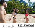 Two Couple On Beach Summer Vacation, Young People 36159506