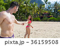 Couple On Beach Summer Vacation, Young People In 36159508