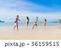 Two Couple On Beach Summer Vacation, Young People 36159515