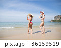 Girl Couple On Beach Summer Vacation, Young Woman 36159519