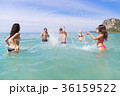 Young People Group On Beach Summer Vacation, Happy 36159522