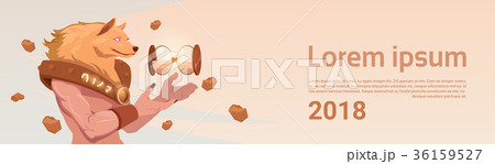 Man Wearing Dog Mask In Traditional China Clothes Man Wearing Dog Mask In Traditional China Clothes 36159527
