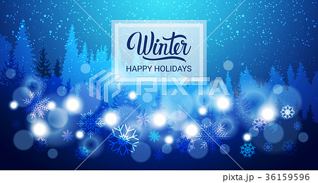 Happy Holidays Background Design Bokeh Snowflakes 36159596