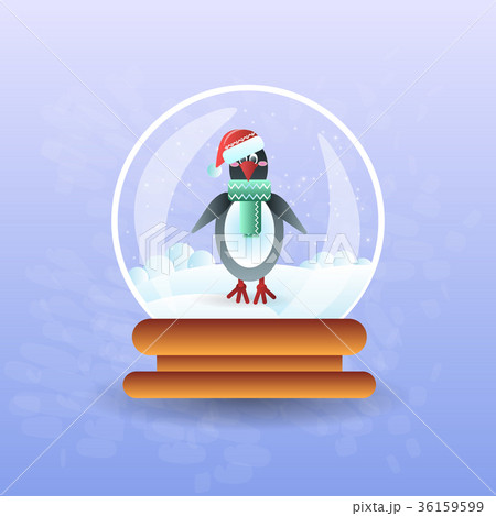 Christmas Magic Ball With Pinguin Wearing Santa 36159599