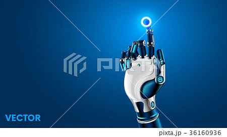 The robot mechanical arm or hand presses the index 36160936