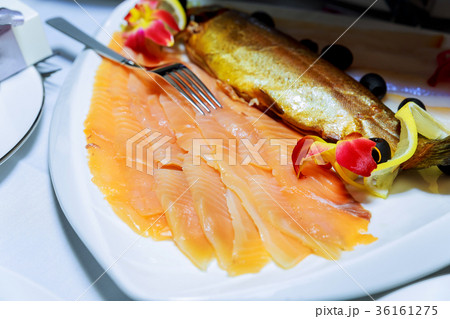 Served table in the restaurant set 36161275