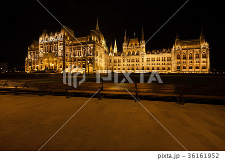Hungarian Parliament at Night in Budapest Hungarian Parliament at Night in Budapest 36161952