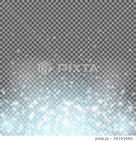 Falling Shining Snowflakes and Snow on Transparent 36163660