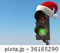 Happy new year 2018. Santa hat on  traffic light 36165290
