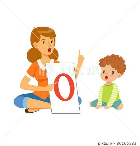 Speech therapist doing articulately gymnastic with 36165533