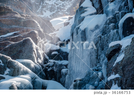 Icicles on Timberline Falls waterfall 36166753