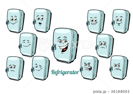 refrigerator emotions emoticons set isolated on 36168003