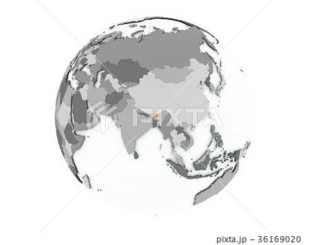 Bhutan on globe isolated Bhutan on globe isolated 36169020