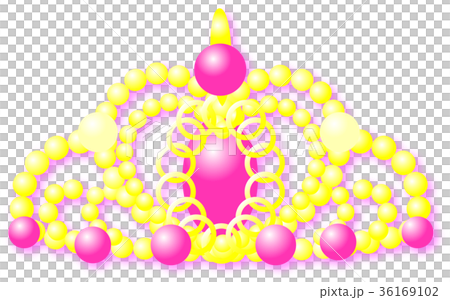 ティアラ　ピンク　ゴールド　影付き 36169102