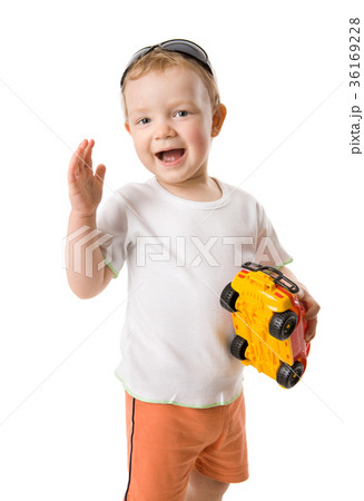 Boy holding toy Boy holding toy 36169228