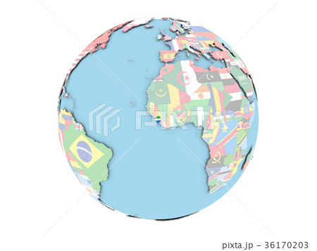 Sierra Leone on globe isolated 36170203