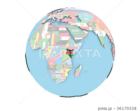 Kenya on globe isolated Kenya on globe isolated 36170338